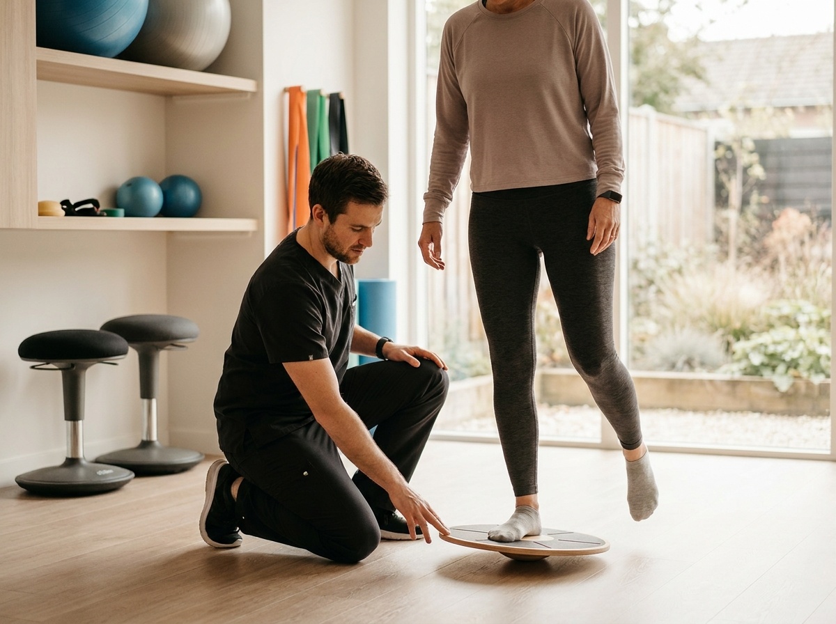 Physiotherapeutische Unterstützung bei einer Patientin zu Hause